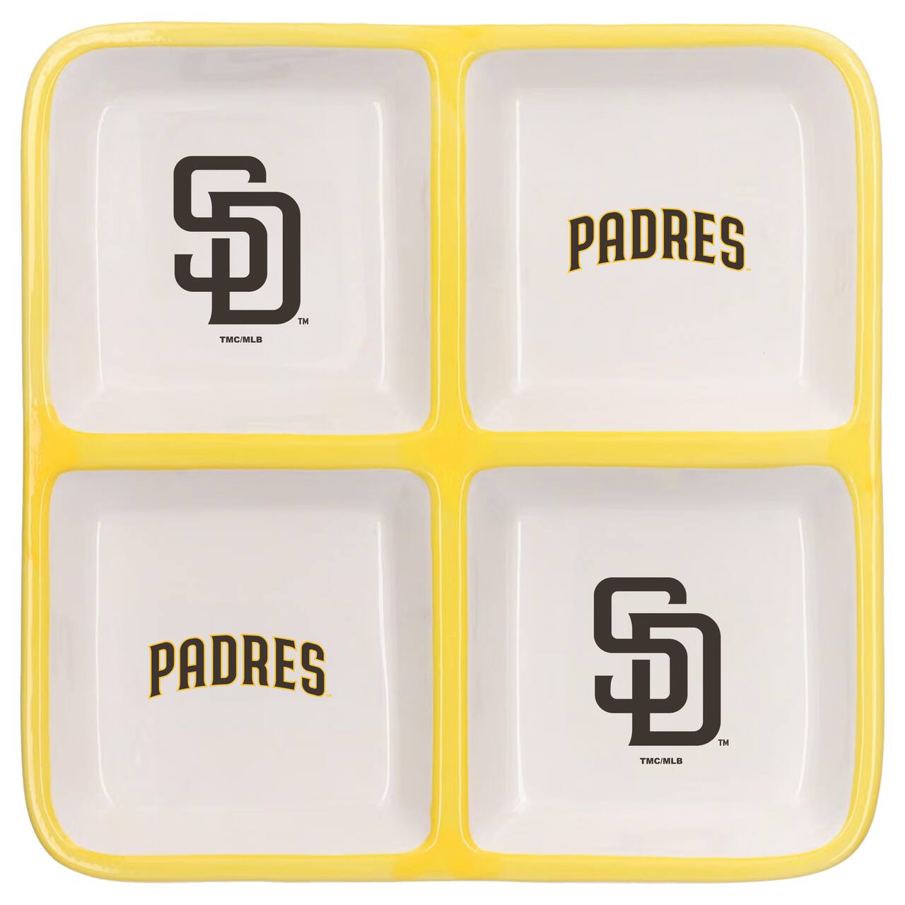 The Memory Company MLB 4 Section Square Ceramic Tray